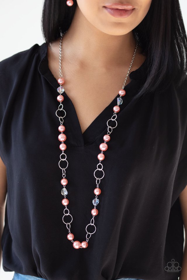 Prized Pearls - Orange - Paparazzi Necklace Image