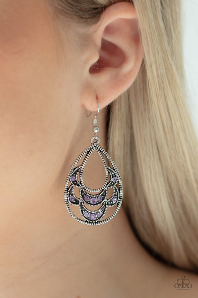 Malibu Macrame - Purple - Paparazzi Earring Image
