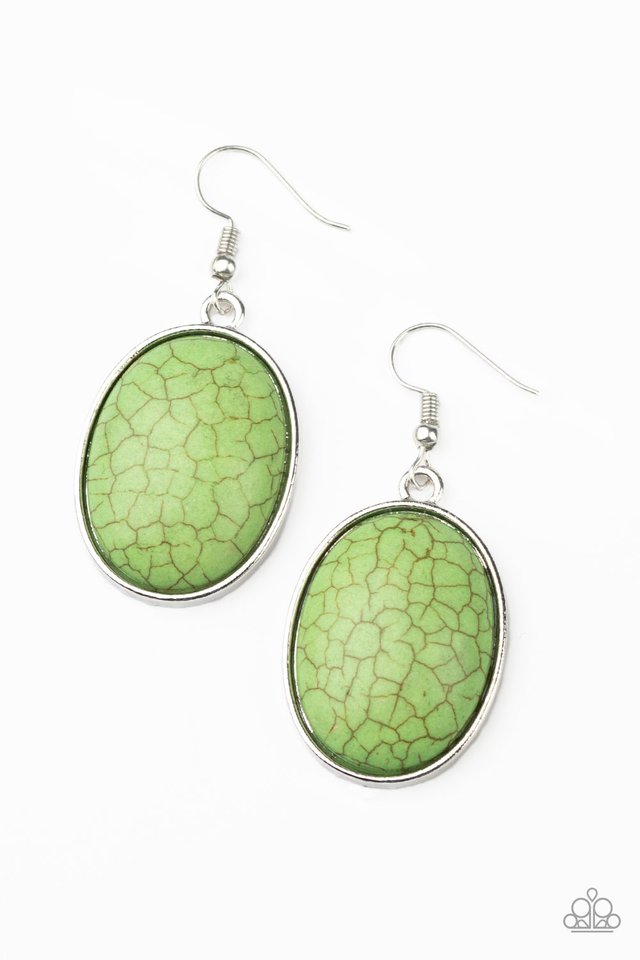 Serenely Sediment - Green - Paparazzi Earring Image