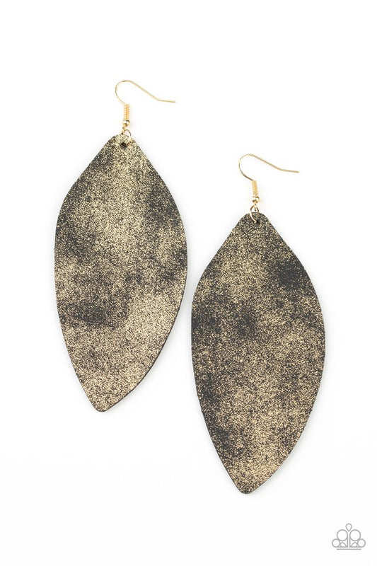 Serenely Smattered - Gold - Paparazzi Earring Image
