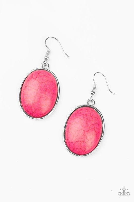 Serenely Sediment - Pink - Paparazzi Earring Image
