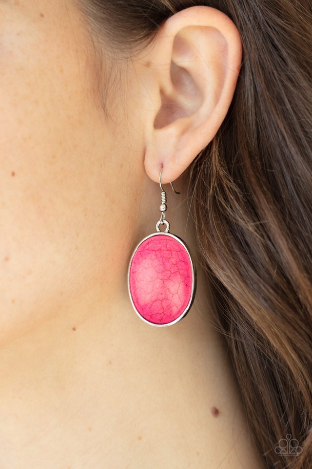 Serenely Sediment - Pink - Paparazzi Earring Image