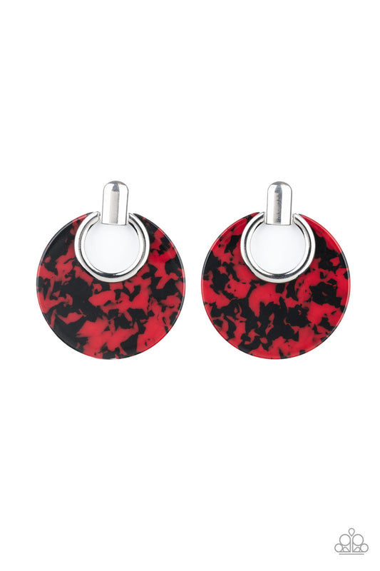 Paparazzi Earring ~  Metro Zoo - Red