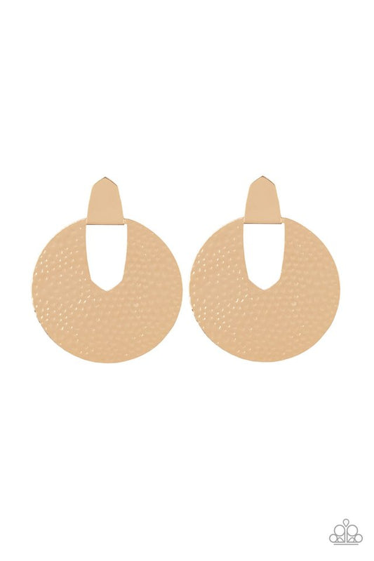 Bold Intentions - Gold - Paparazzi Earring Image