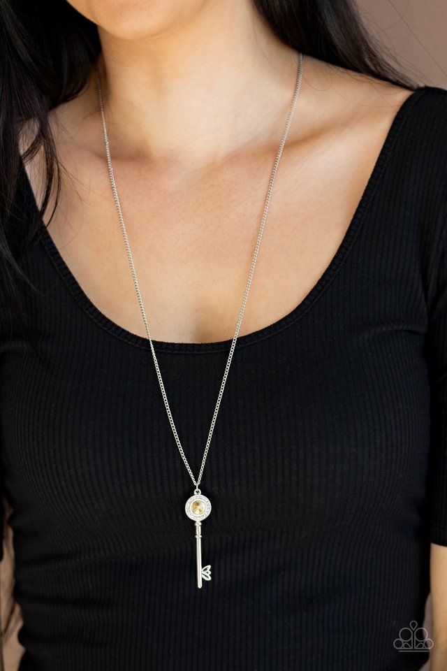 Secret Shimmer - Yellow - Paparazzi Necklace Image