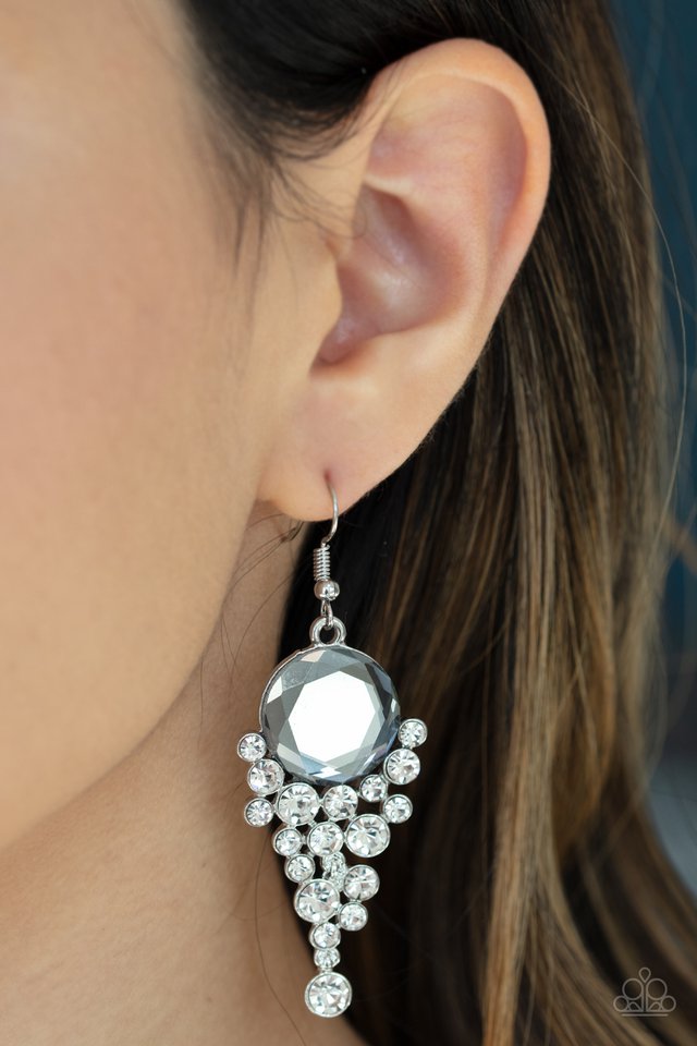 Elegantly Effervescent - Silver - Paparazzi Earring Image