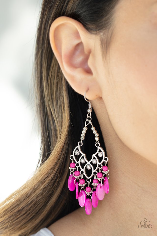 Shore Bait - Pink - Paparazzi Earring Image