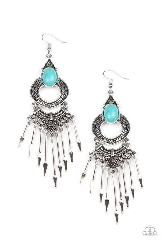 Southern Spearhead - Blue - Paparazzi Earring Image