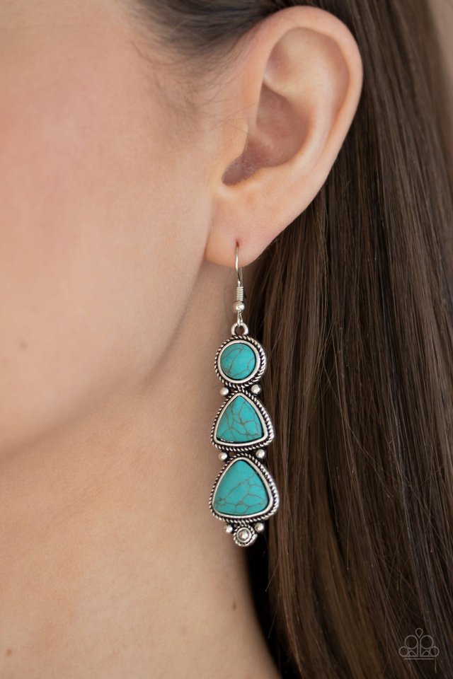 New Frontier - Blue - Paparazzi Earring Image