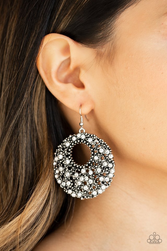 Starry Showcase - White - Paparazzi Earring Image