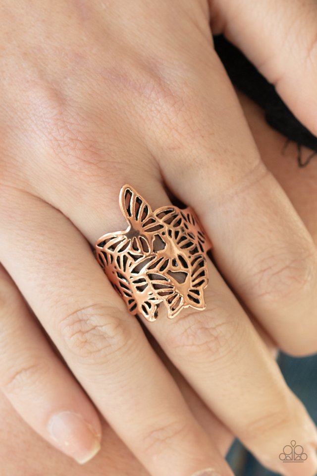 Banded Butterflies - Copper - Paparazzi Ring Image