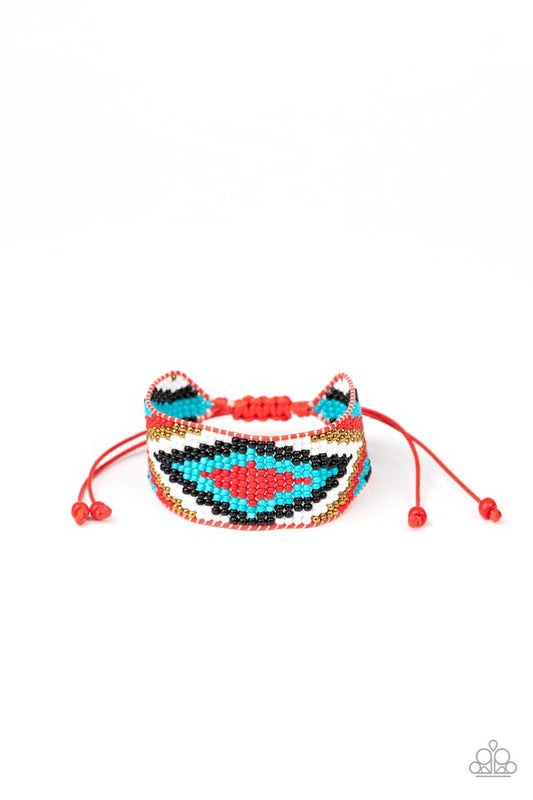 Beautifully Badlands - Red - Paparazzi Bracelet Image