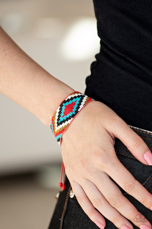 Beautifully Badlands - Red - Paparazzi Bracelet Image