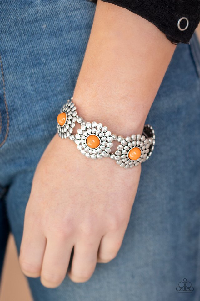 Bountiful Blossoms - Orange - Paparazzi Bracelet Image
