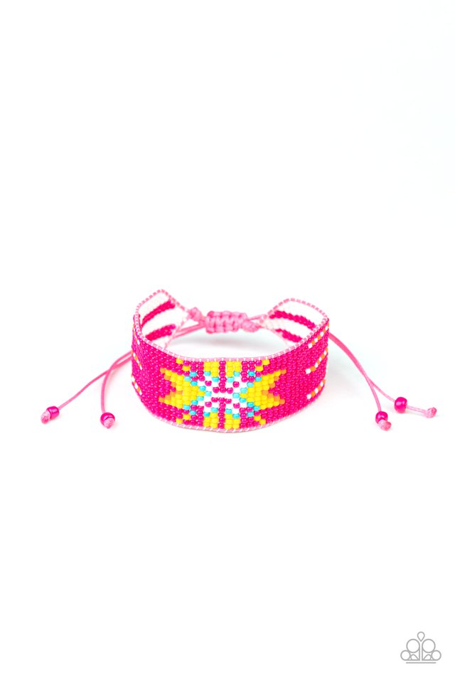 Beaded Badlands - Pink - Paparazzi Bracelet Image