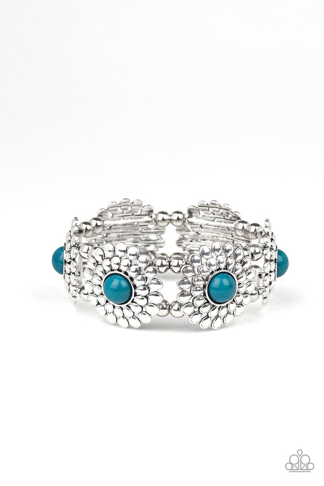 Bountiful Blossoms - Blue - Paparazzi Bracelet Image