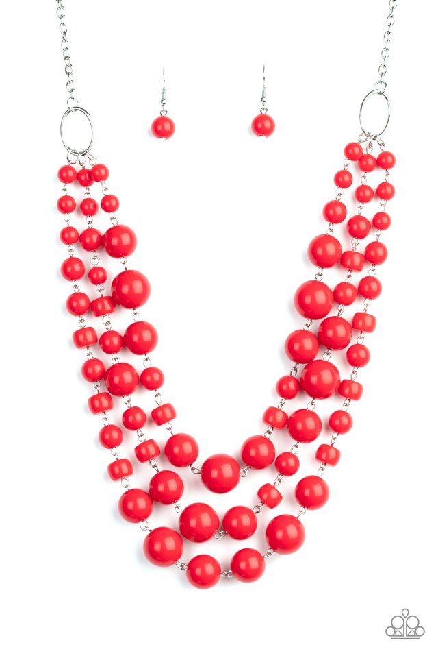 Everyone Scatter! - Red - Paparazzi Necklace Image