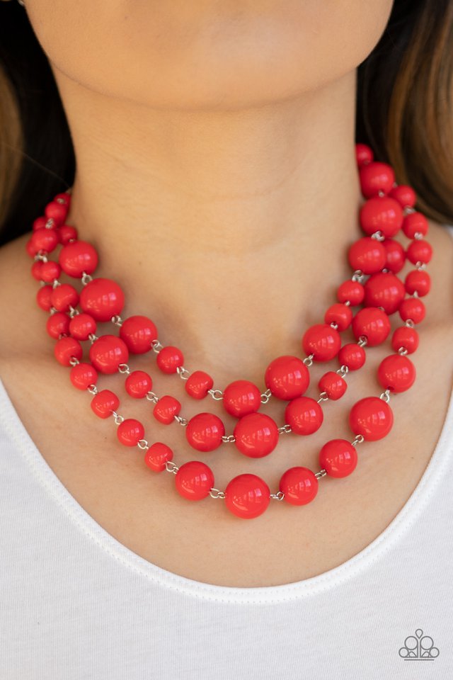Everyone Scatter! - Red - Paparazzi Necklace Image