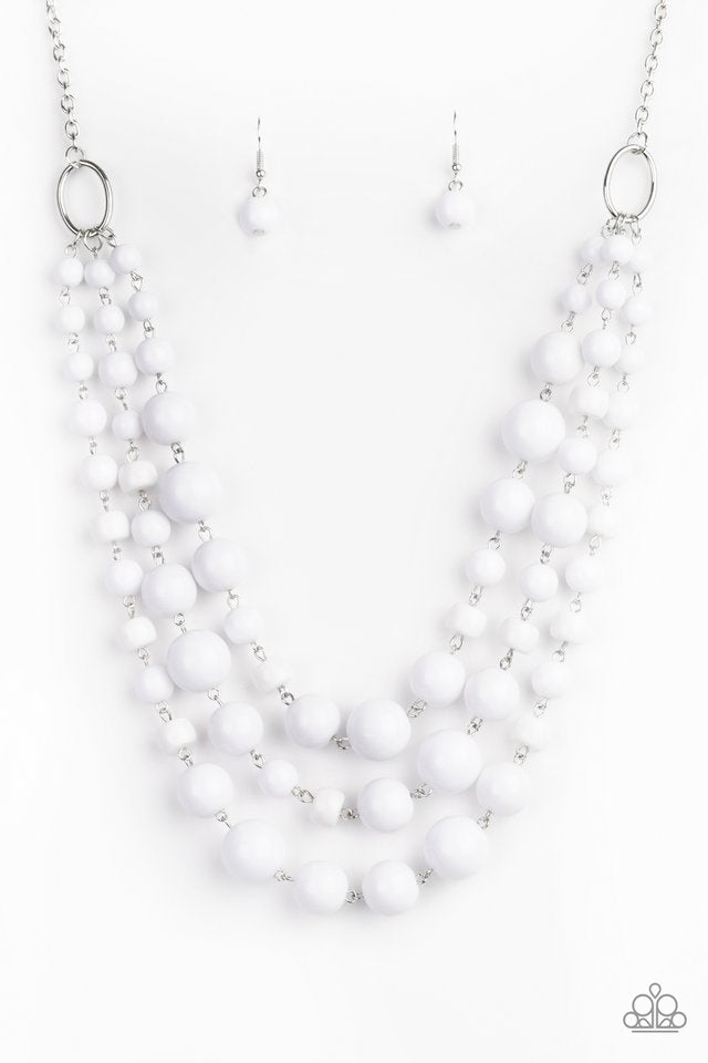 Everyone Scatter! - White - Paparazzi Necklace Image