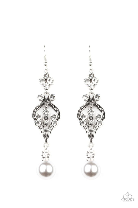 Elegantly Extravagant - Silver - Paparazzi Earring Image