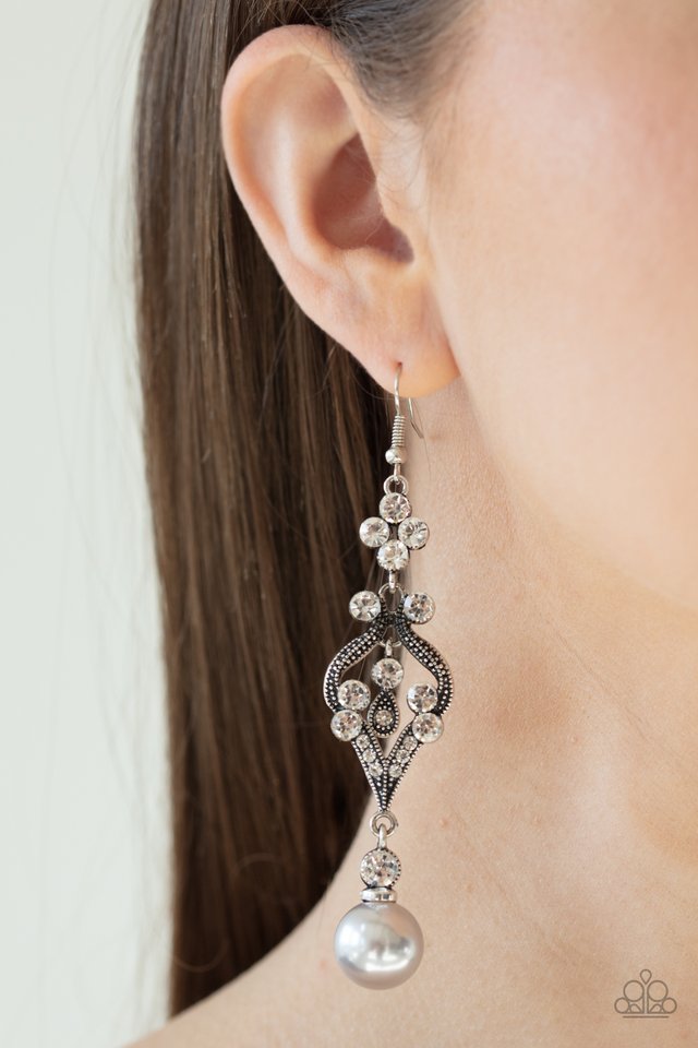 Elegantly Extravagant - Silver - Paparazzi Earring Image