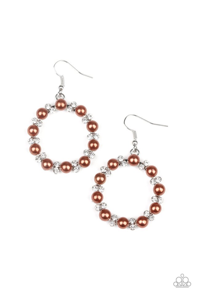 Symphony Sparkle - Brown - Paparazzi Earring Image
