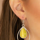 Color Me Cool - Yellow - Paparazzi Earring Image