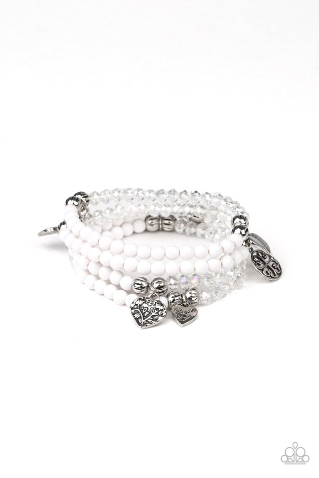 Colorfully Cupid - White - Paparazzi Bracelet Image