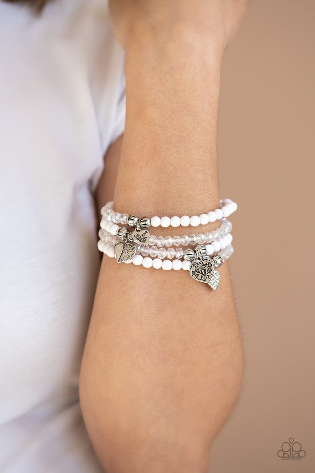 Colorfully Cupid - White - Paparazzi Bracelet Image