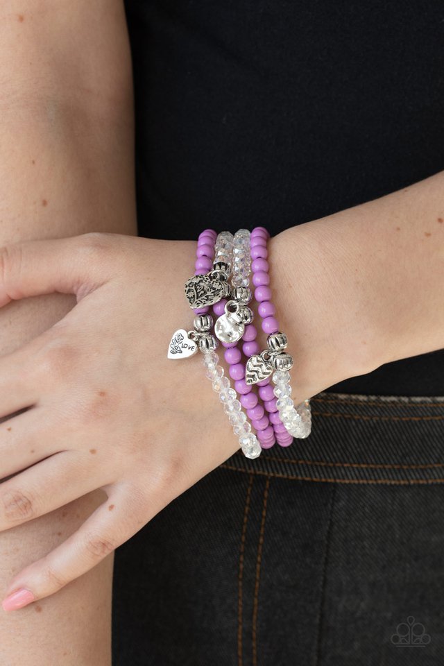 Colorfully Cupid - Purple - Paparazzi Bracelet Image