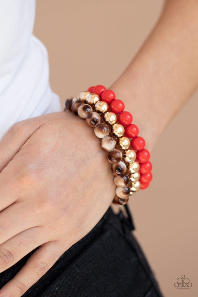 Courageously Couture - Red - Paparazzi Bracelet Image