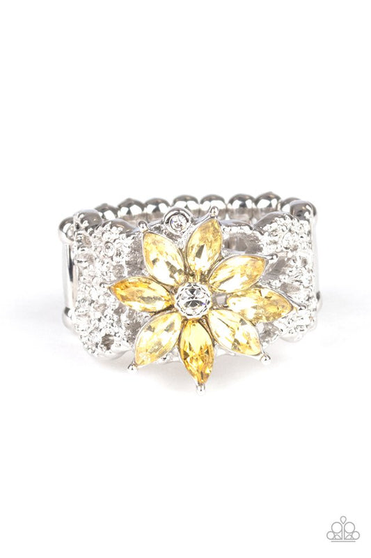 Brilliantly Blooming - Yellow - Paparazzi Ring Image