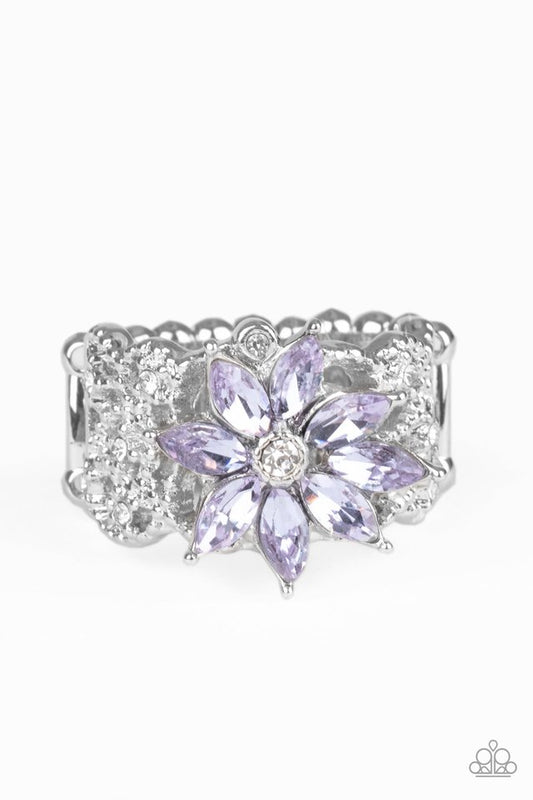 Brilliantly Blooming - Purple - Paparazzi Ring Image