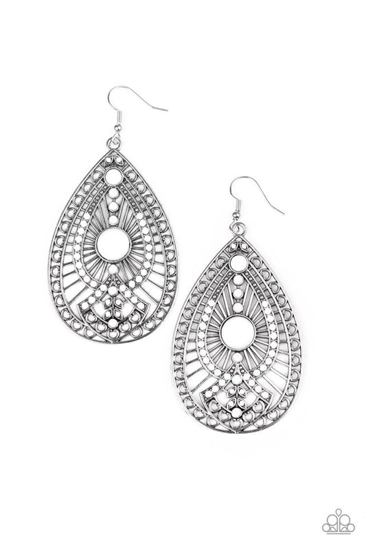 Just Dropping By - White - Paparazzi Earring Image
