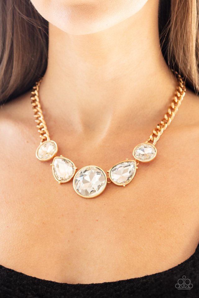 All The Worlds My Stage - Gold - Paparazzi Necklace Image