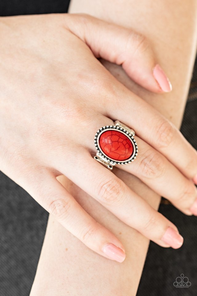 Bountiful Deserts - Red - Paparazzi Ring Image