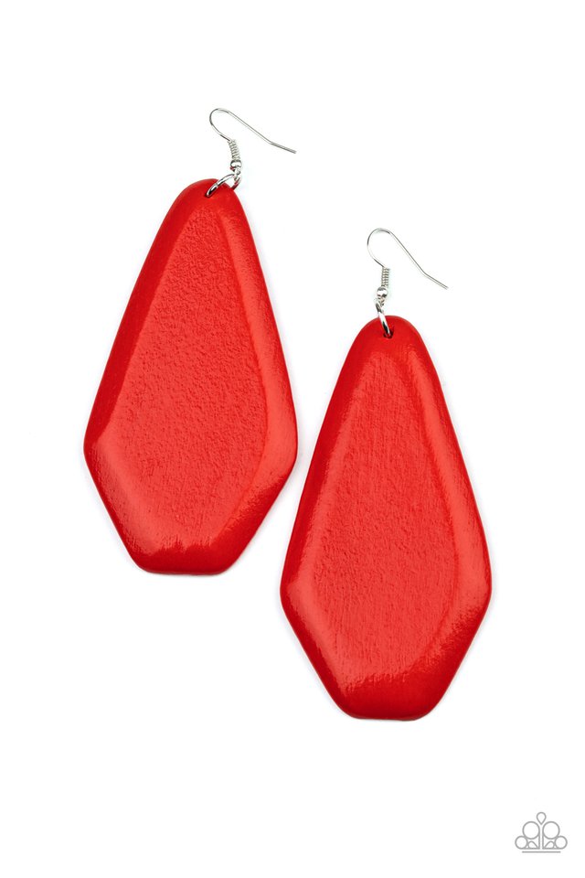 Vacation Ready - Red - Paparazzi Earring Image