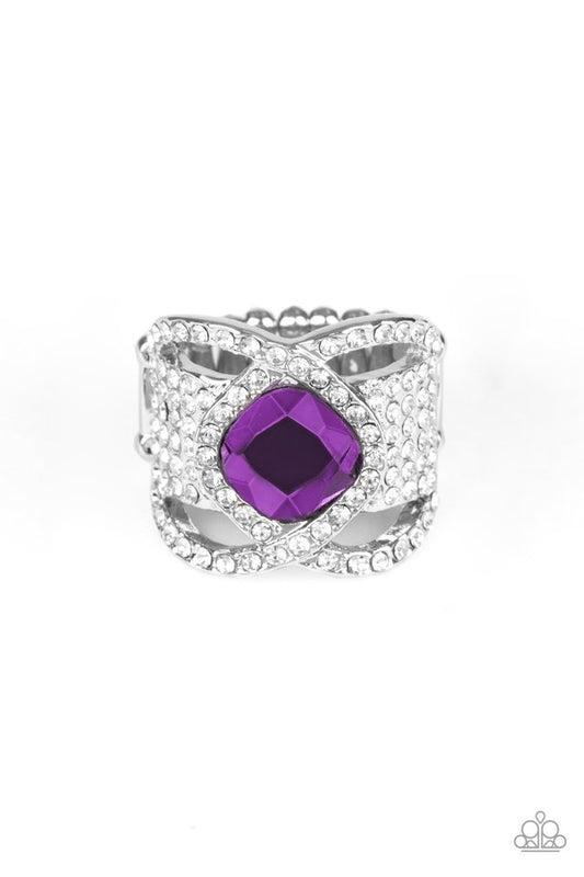 Triple Crown Twinkle - Purple - Paparazzi Ring Image