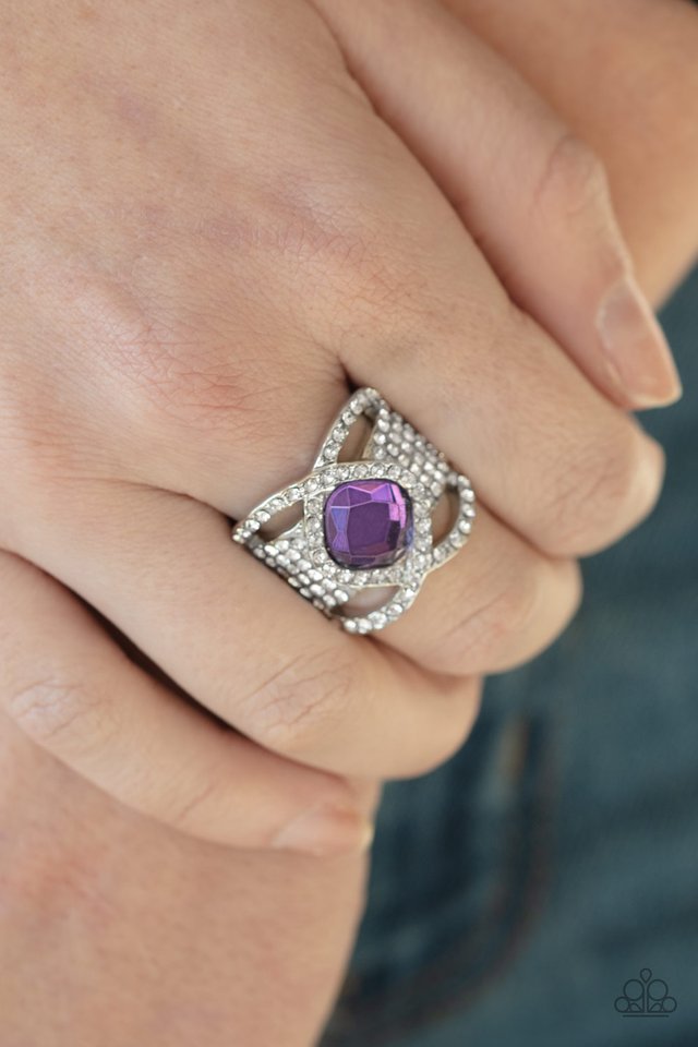 Triple Crown Twinkle - Purple - Paparazzi Ring Image