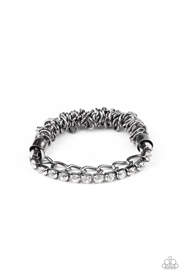 Glamour Grid  - Black - Paparazzi Bracelet Image