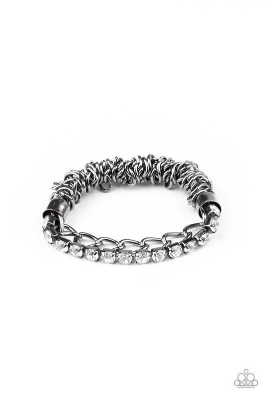 Glamour Grid  - Black - Paparazzi Bracelet Image