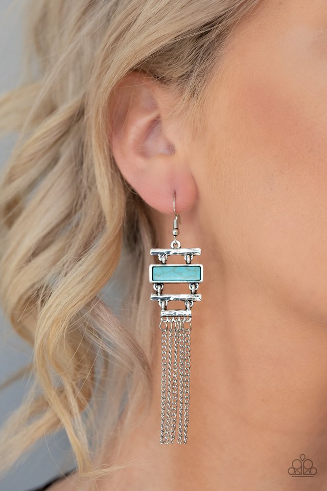 Stone Dwellings - Blue - Paparazzi Earring Image