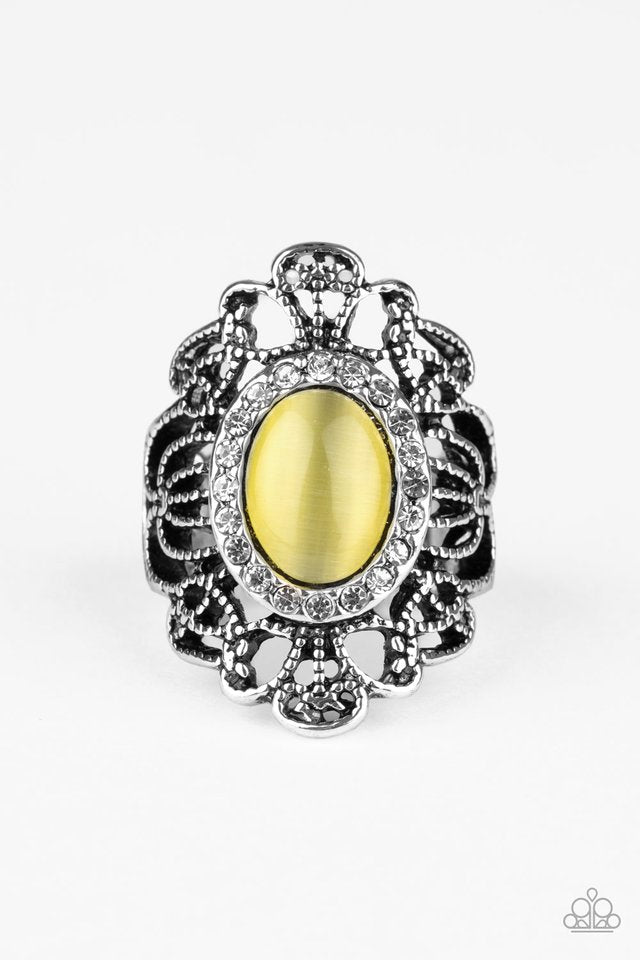 Dashingly Dewy - Yellow - Paparazzi Ring Image