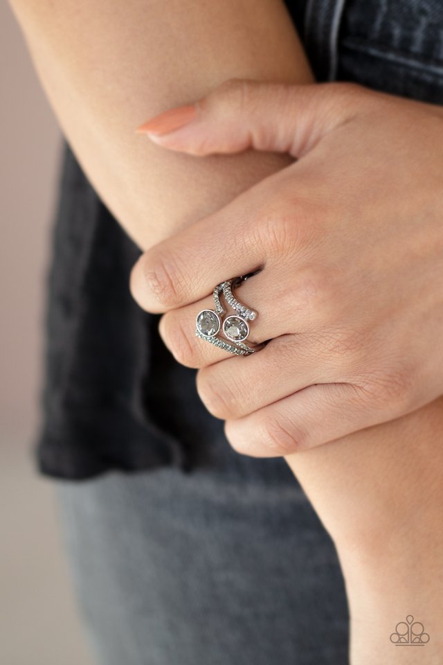 Over The Top Glamour - Silver - Paparazzi Ring Image