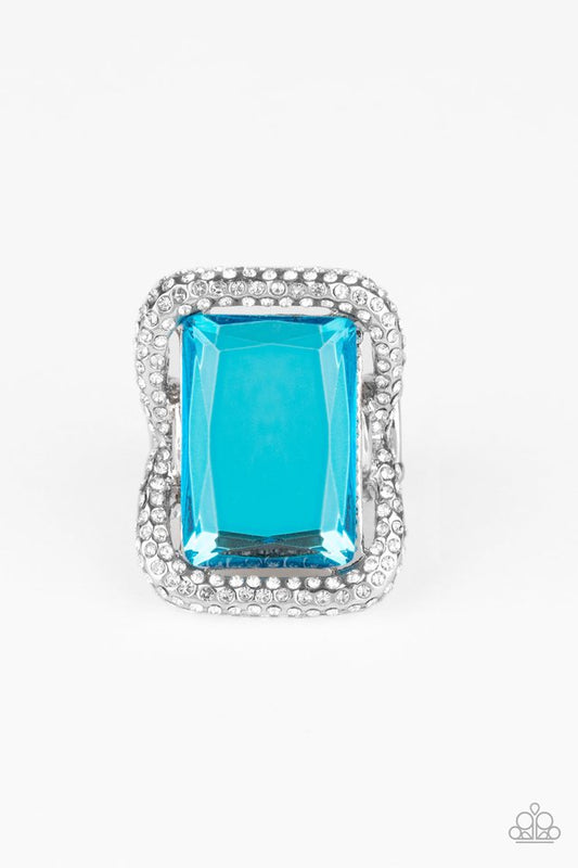 Deluxe Decadence - Blue - Paparazzi Ring Image
