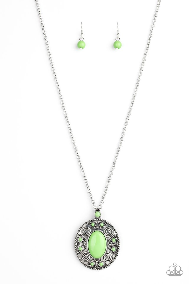 Sunset Sensation - Green - Paparazzi Necklace Image