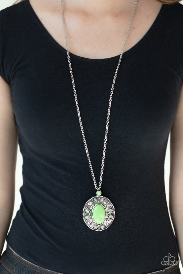 Sunset Sensation - Green - Paparazzi Necklace Image