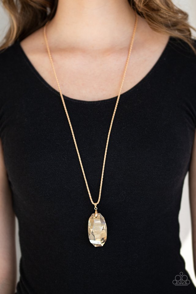 Gemstone Grandeur - Gold - Paparazzi Necklace Image