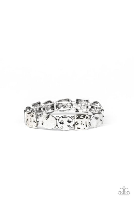 Hammered Harmony - Silver - Paparazzi Bracelet Image
