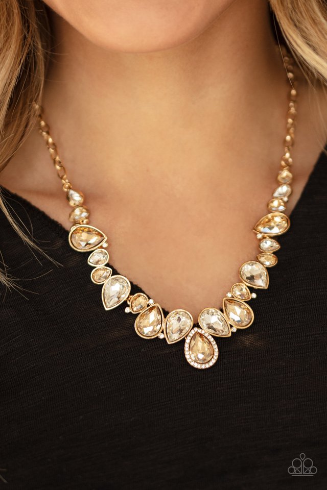 Dont Let The DIOR Hit You! - Gold - Paparazzi Necklace Image